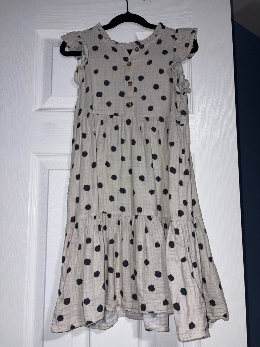 Cat & Jack Cream Dress with Black Polka Dots